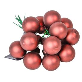 Üveggömb pick vörösfenyő matt 2cm 12db-os Üveggömb pick vörösfenyő matt 2cm 12db-os