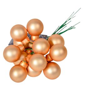 Üveggömb pick tejkaramell matt 2cm 12db-os Üveggömb pick tejkaramell matt 2cm 12db-os