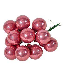 Üveggömb pick bársony rózsaszín fényes 2,5cm 12db-os Üveggömb pick bársony rózsaszín fényes 2,5cm 12db-os