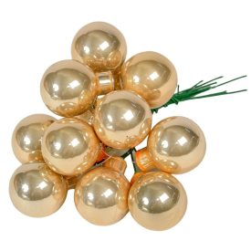 Üveggömb pick tejkaramella fényes 2,5cm 12db-os Üveggömb pick tejkaramella fényes 2,5cm 12db-os