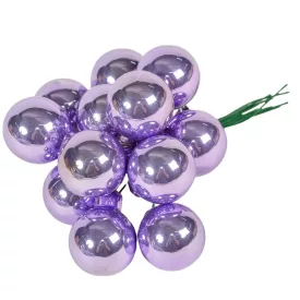 Üveggömb pick világos lila 2,5cm 12db-os