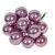 Üveggömb pick kristály lila fényes 2,5cm 12db-os