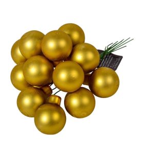 Üveggömb pick sötét arany (mustár) matt 2,5cm 12db-os Üveggömb pick sötét arany (mustár) matt 2,5cm 12db-os