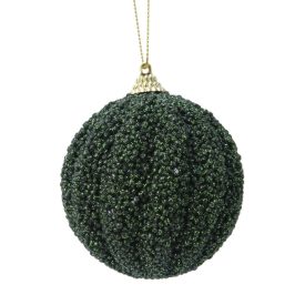 Gyöngyös gömb műa. fenyő zöld 8cm