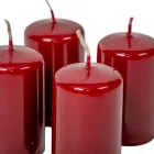 Lakkozott adventi gyertya 70x40mm bordó  4db/csom (db ár)