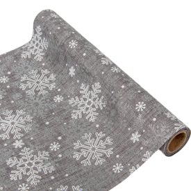 Hópihe mintás dekor anyag ezüst 28x150cm Hópihe mintás dekor anyag ezüst 28x150cm