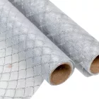 Glitteres organza dekor anyag ezüst 36,5x200cm 