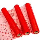 Glitteres organza dekor anyag piros 30x500cm  
