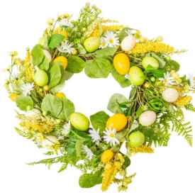 Tojásos, virágos koszorú 50cm