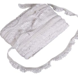 Csipke 100% pamut 1 old.gumis 1,5cm fehér 0, 1kg