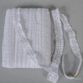 Csipke 100% pamut 2 oldalas, gumis 2cm széles, fehér