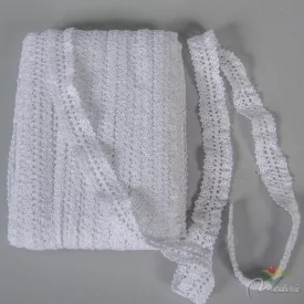 Csipke 100% pamut 2 oldalas, gumis 2cm széles, fehér