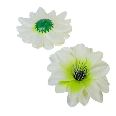 Dália virágfej fehér-zöld 11cm
