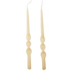 Lakkozott rövid alfa csavart gyertya ecru 235x12mm 8db/csom (db ár)