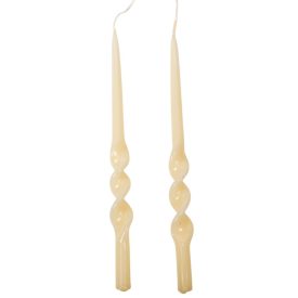   Lakkozott rövid alfa csavart gyertya ecru 235x12mm 8db/csom (db ár)