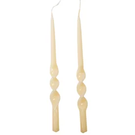   Lakkozott rövid alfa csavart gyertya ecru 235x12mm 8db/csom (db ár)