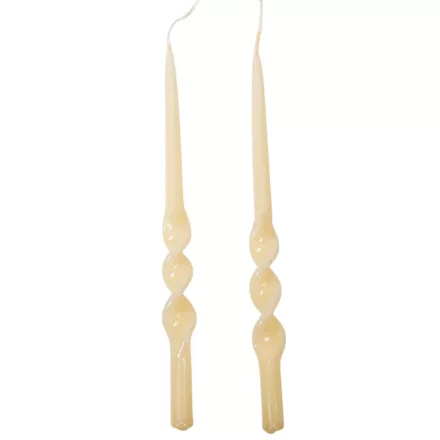 Lakkozott rövid alfa csavart gyertya ecru 235x12mm 8db/csom (db ár)