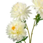 Gömb dália ág 3 virágos krém 75cm