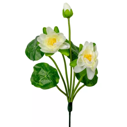 Tavirózsa csokor fehér 3 virágos 37cm