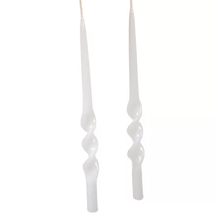 Lakkozott rövid alfa csavart gyertya fehér 235x12mm 8db/csom (db ár)