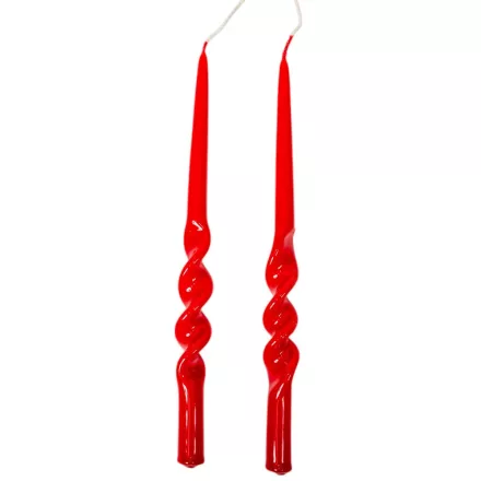 Lakkozott rövid alfa csavart gyertya piros 235x12mm 8db/csom (db ár)