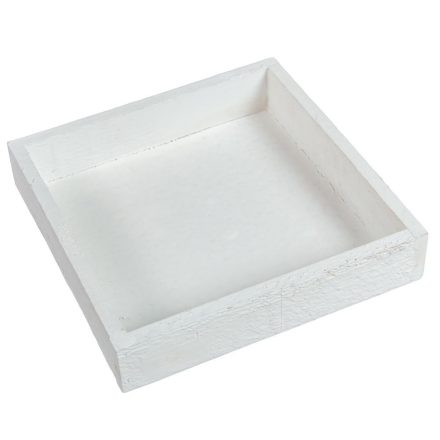 Fa tálca fehér 20x20x4cm