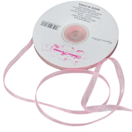 Organza szalag Pink 6mmx50m