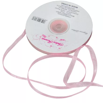 Organza szalag Pink 6mmx50m