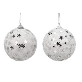 Glitteres gyöngyös gömb 8cm