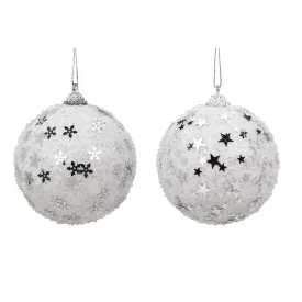 Glitteres gyöngyös gömb 8cm