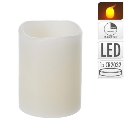 Gyertya LED-es ivory D5cm M6,5cm