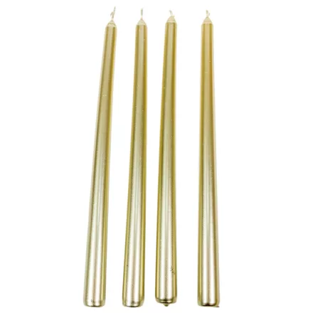 Metál szálas gyertya arany 30cm 4db/csom (db ár)