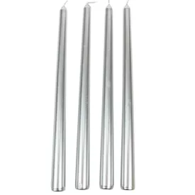 Metál szálas gyertya ezüst 30cm 4db/csom (db ár)