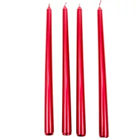 Metál szálas gyertya piros 30cm 4db/csom (db ár)
