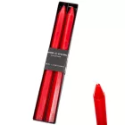 Szálas gyertya hatszög piros  27cm 2db/csom (db ár)