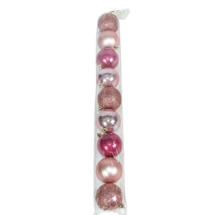 Műanyag gömb új pink 6cm 9db-os csomag