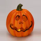 Halloween tök LED-es poly 14x15cm