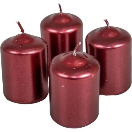 Metál adventi gyertya 40x60 mm bordó 4db/csom (db ár)