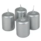 Metál adventi gyertya 40x60 mm ezüst 12db/csom (db ár)