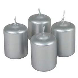 Metál adventi gyertya 40x60 mm ezüst 12db/csom (db ár)