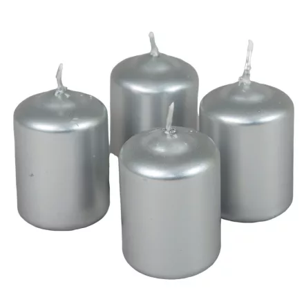 Metál adventi gyertya 40x60 mm ezüst 12db/csom (db ár)