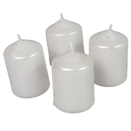 Metál adventi gyertya 40x60 mm fehér 12db/csom (db ár)