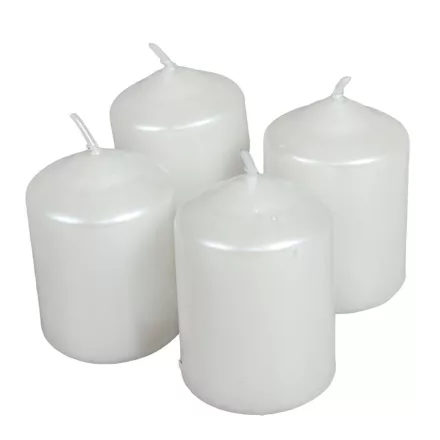 Metál adventi gyertya 40x60 mm fehér 4db/csom (db ár)