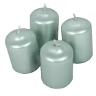 Metál adventi gyertya 40x60 mm jégkék 12db/csom (db ár)