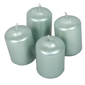 Metál adventi gyertya 40x60 mm jégkék 12db/csom (db ár)