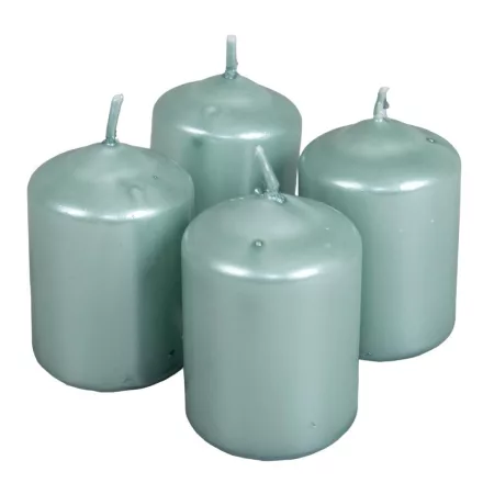 Metál adventi gyertya 40x60 mm jégkék 4db/csom (db ár)