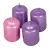 Metál adventi gyertya 40x60 mm 3lila+1rózsa 12db/csom (db ár)