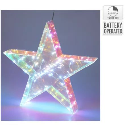 Csillag irizidáló 50 LED-es elemes időzítős M40cm