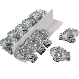   Gyertyatartó szálas gyertyához csipeszes ezüst 4cm 10db-os