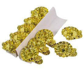   Gyertyatartó szálas gyertyához csipeszes arany 5cm 10db-os